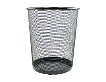 2x Mesh Trash Bin Round Metal Rubbish Dustbin Bedroom Bathroom Kitchen Office - ZYBUX